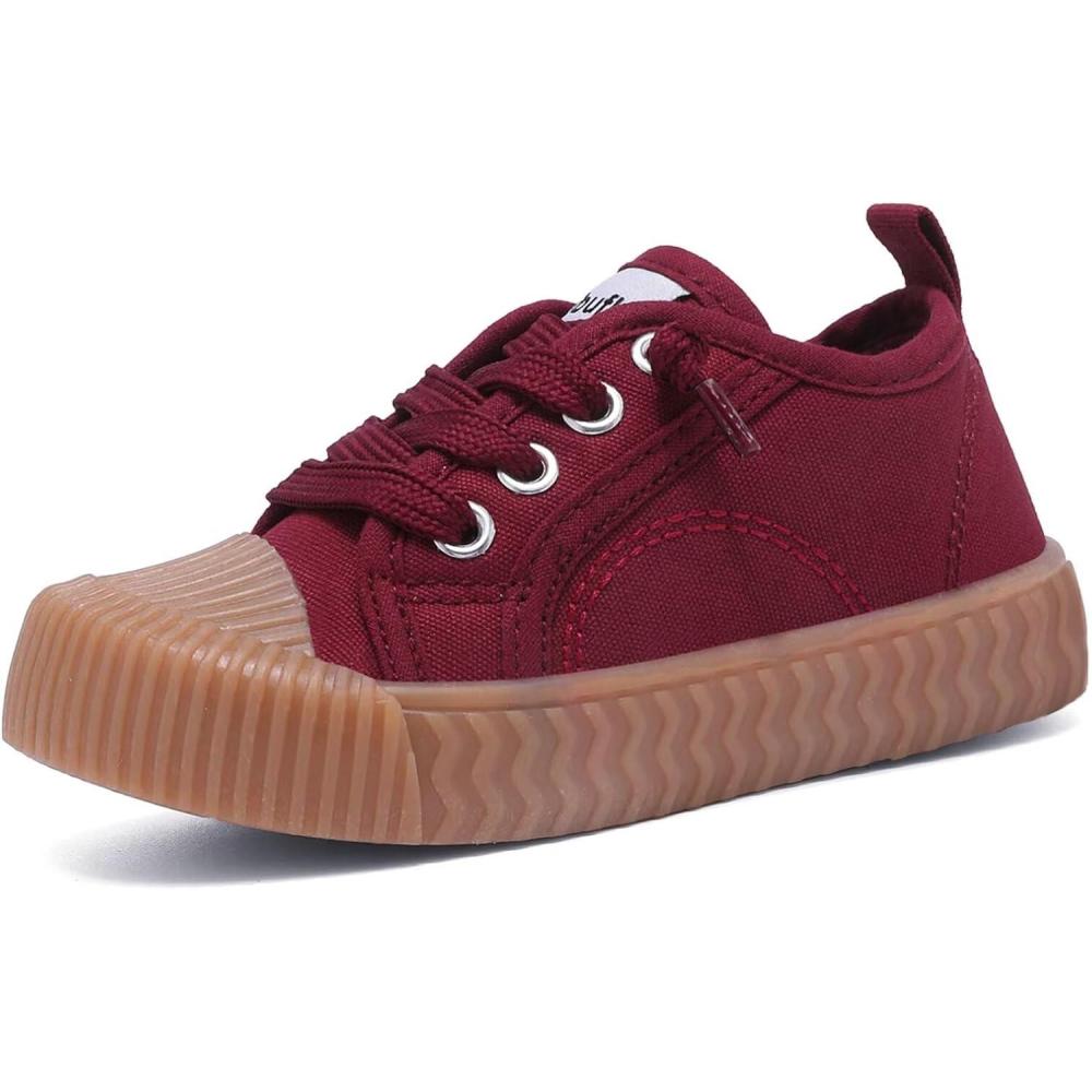 imageToddler Shoes Boys Girls Slip On Canvas SneakersRed