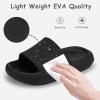 Cubufly Cloud Slides for Kids »Boys Girls Shower Slippers Glissez sur Sandales « Non-Slip Open Toe Oreiller Pantoufles Sandals »Séchage rapide Chaussures de piscine plage d&rsquo;été(Noir)