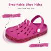 Cubufly Enfants Jardin Chaussures Garçons Filles Glitter Bande Bande Clogs Toddler Slip sur l&rsquo;eau Sandales enfants plage piscine Pantoufle (Hot rose)