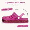 Cubufly Enfants Jardin Chaussures Garçons Filles Glitter Bande Bande Clogs Toddler Slip sur l&rsquo;eau Sandales enfants plage piscine Pantoufle (Hot rose)