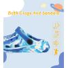 Cubufly Enfants Clogs Chaussures de jardin pour Garçons Filles Marbré Tie Dye Chaussures d&rsquo;eau Glisser sur les sandales (bleu/blanc)