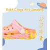 Cubufly Enfants Clogs Chaussures de jardin pour Garçons Filles Marbré Tie Dye Chaussures d&rsquo;eau Glisser sur les sandales (Pink/Yellow)