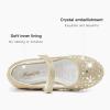 Furdeour Chaussures de fête Mary Janes pour filles, chaussures de mariage et d&rsquo;accompagnatrices, ballerines scintillantes pour enfants (19-or)