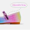Chaussures de princesse Mary Jane Furdeour pour filles, chaussures à paillettes pour mariage et demoiselles d&rsquo;honneur (Rainbow)