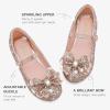 Furdeour Chaussures de mariée pour filles, Mary Jane avec fleurs pour les petites princesses, escarpins glitter pour enfant et bébé (Sequin Champagne)