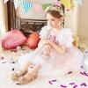 Furdeour Chaussures de mariée pour filles, Mary Jane avec fleurs pour les petites princesses, escarpins glitter pour enfant et bébé (Sequin Champagne)