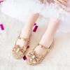Furdeour Chaussures de mariée pour filles, Mary Jane avec fleurs pour les petites princesses, escarpins glitter pour enfant et bébé (Sequin Champagne)