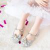 Chaussures de princesse pour filles Furdeour – Mary Janes en glitter pour demoiselles d&rsquo;honneur, mariages et fêtes (Sequin argenté)