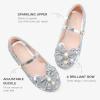 Chaussures de princesse pour filles Furdeour – Mary Janes en glitter pour demoiselles d&rsquo;honneur, mariages et fêtes (Sequin argenté)