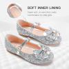 Chaussures de princesse pour filles Furdeour – Mary Janes en glitter pour demoiselles d&rsquo;honneur, mariages et fêtes (Sequin argenté)