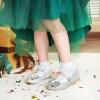 Furdeour Chaussures de mariée Mary Jane à fleurs pour filles, chaussures de soirée et demoiselles d&rsquo;honneur (argent)