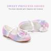 Furdeour Chaussures de mariée Mary Jane en tissu floral pour filles, chaussures d&rsquo;orpheline brillantes pour enfants et bébés (Starry Purple)