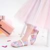 Furdeour Chaussures de mariée Mary Jane en tissu floral pour filles, chaussures d&rsquo;orpheline brillantes pour enfants et bébés (Starry Purple)