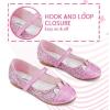 Chaussures de mariée et de fête pour filles Furdeour – Mary Janes avec fleurs, brillantes et en daim (rose licorne)