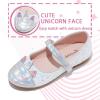 Furdeour Chaussures de mariée Mary Jane pour filles, chaussures de fête avec broderie fleurie et paillettes (Uniwhite)