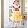 Furdeour Chaussures de mariée pour filles, Mary Jane, Chaussures de fête avec broderies fleuries et paillettes, ballerines pour enfants (Blanc)