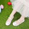 Furdeour Chaussures de danse pour filles Mary Jane Flower Pour les mariages et les demoiselles d&rsquo;honneur Glitter Princesse Ballerines pour enfant(Bunny Blanc)