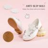 Furdeour Chaussures de danse pour filles Mary Jane Flower Pour les mariages et les demoiselles d&rsquo;honneur Glitter Princesse Ballerines pour enfant(Bunny Blanc)
