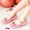 Chaussures de mariée Mary Jane pour filles, robe pour les demoiselles d&rsquo;honneur, talons brillants, chaussures princesses pour enfants et tout-petits (Pinkbrilliant)