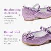 Chaussures de princesse pour filles, Mary Jane, chaussures de mariée, chaussures d&rsquo;accompagnatrices, talons pailletés, pour enfants et bébés (Rapunzel violet)