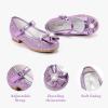 Chaussures de princesse pour filles, Mary Jane, chaussures de mariée, chaussures d&rsquo;accompagnatrices, talons pailletés, pour enfants et bébés (Rapunzel violet)