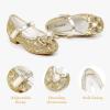 Furdeour Filles Robe Chaussures Mary Jane Mariage Fleur Demoiselles d&rsquo;honneur Talons Glitter Princesse Chaussures pour Enfants Tout-petit (Séquins Or)