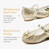 Furdeour Filles Robe Chaussures Mary Jane Mariage Fleur Demoiselles d&rsquo;honneur Talons Glitter Princesse Chaussures pour Enfants Tout-petit (Séquins Or)