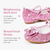 Furdeour Filles Robe Chaussures Mary Jane Mariage Fleur Demoiselles d&rsquo;honneur Talons Glitter Princesse Chaussures pour Enfants Tout-petit (Pink Sequins)
