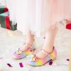 Chaussures de mariée Mary Jane pour filles, robe d&rsquo;accessoires en fourrure pour demoiselles d&rsquo;honneur, talons à paillettes pour enfants et tout-petits (Sequins Arc-en-ciel)