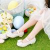 Furdeour Girls Dress Shoes Mary Jane Wedding Flower Bridesmaids Heels Glitter Princess Shoes for Kids Toddler(White)