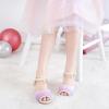 Furdeour Sparkly Girls Robe Chaussures Princesse Chaussures Haut Talons Peep Toe Bas Talon Glitter Petit-fils Big Kid Wedding Party (Starry Purple)