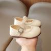 Filles Appartements Robe de Tout-petit Chaussures Petite fille Mary Jane École Uniforme Chaussures Soft-Soled Baby Leather Princess Plats pour petits/gros enfants(Flat Beige)