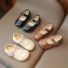 Filles Appartements Robe de Tout-petit Chaussures Petite fille Mary Jane École Uniforme Chaussures Soft-Soled Baby Leather Princess Plats pour petits/gros enfants(Flat Beige)