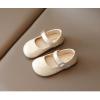 Filles Appartements Robe de Tout-petit Chaussures Petite fille Mary Jane École Uniforme Chaussures Soft-Soled Baby Leather Princess Plats pour petits/gros enfants(Flat Beige)