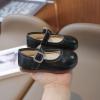 Filles Appartements Robe de Tout-petit Chaussures Petite fille Mary Jane École Uniforme Chaussures Soft-Soled Baby Leather Princess Plats pour petits/gros enfants(Flat Black)