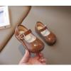Filles Appartements Robe de Tout-petit Chaussures Petite fille Mary Jane École Uniforme Chaussures Soft-Soled Baby Leather Princess Plats pour petits/gros enfants(Flat Brown)