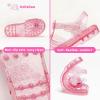 Filles Jelly Sandals Costume d&rsquo;été Robe Princesse Plat Respirant Imperméable Fisherman Gladiator Chaussures Pour Fille Fermé Toe Plage Plat-Sandales Pour Petit Enfant Gros Enfants (Pink Diamond)