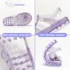 Filles Jelly Sandals Costume d&rsquo;été Robe Princesse Plat Respirant Imperméable Fisherman Gladiator Chaussures Pour Fille Fermé Toe Plage Plat-Sandales Pour Petit Enfant Gros Enfants (Diamond Lilac)