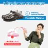 Filles Jelly Sandals Costume d&rsquo;été Robe Princesse Plat Respirant Imperméable Fisherman Gladiator Chaussures Pour Fille Fermé Toe Plage Plat-Sandales Pour Petit Enfant Gros Enfants (Glitter Black)