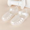 Filles Jelly Sandals Costume d&rsquo;été Robe Princesse Plat Respirant Imperméable Fisherman Gladiator Chaussures Pour Fille Fermé Toe Plage Plat-Sandales Pour Petit Enfant Gros Enfants (Pearl)