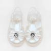 Sandales Jelly pour les jeunes filles bout fermé imperméable Bow chaussures plates pour petits enfants Big Girl Random Pack Blind Box Pearly blanc ou glitter couleur transparente