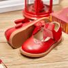 Kolan Todder Petites filles Oxford Chaussures Mary Jane T-Strap Uniforme d&rsquo;école Robe de soirée Chaussures plates (Ke01-red)