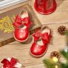 Kolan Todder Petites filles Oxford Chaussures Mary Jane T-Strap Uniforme d&rsquo;école Robe de soirée Chaussures plates (Ke01-red)