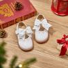 Kolan Todder Petites filles Oxford Chaussures Mary Jane T-Strap Uniforme d&rsquo;école Robe de fête Chaussures plates (Ke01-blanc)