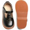 Kolan Todder Petites filles Oxford Chaussures Mary Jane T-Strap Uniforme d&rsquo;école Robe de soirée Chaussures plates (Ke02-noir)