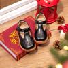 Kolan Todder Petites filles Oxford Chaussures Mary Jane T-Strap Uniforme d&rsquo;école Robe de soirée Chaussures plates (Ke02-noir)