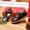 Kolan Todder Petites filles Oxford Chaussures Mary Jane T-Strap Uniforme d&rsquo;école Robe de soirée Chaussures plates (Ke02-noir)