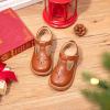 Kolan Todder Petites filles Oxford Chaussures Mary Jane T-Strap Uniforme d&rsquo;école Robe de soirée Chaussures plates (Ke02-brun)