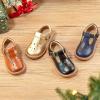 Kolan Todder Petites filles Oxford Chaussures Mary Jane T-Strap Uniforme d&rsquo;école Robe de soirée Chaussures plates (Ke03-brun)