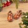 Kolan Todder Petites filles Oxford Chaussures Mary Jane T-Strap Uniforme d&rsquo;école Robe de soirée Chaussures plates (Ke03-brun)